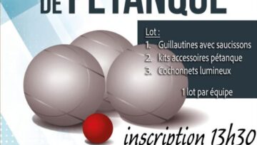 TOURNOI DE PÉTANQUE Dimanche 6 juillet