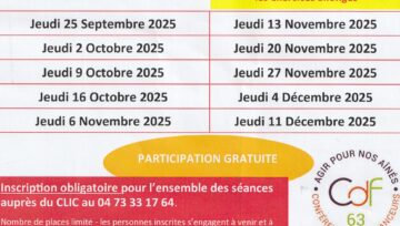 Atelier de SOPHROLOGIE à partir du jeudi 25 septembre 2025  animé par le CLIC